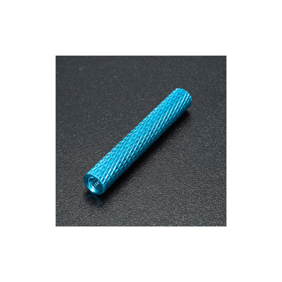 (Light Blue) M3AS7 10Pcs M3 30mm Knurled Standoff Bolt Aluminum Alloy 6061 Anodized Spacer Multicolor