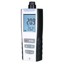 Portable O2 Detector with LCD Display – 0-30% Oxygen, Temperature Readout, and Sound/Light/Vibration Alarm (Rechargeable 1200mAh)