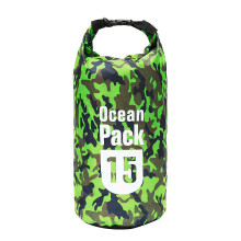 (Green) 15L Waterproof Bag Camping Rafting Storage Dry Bag Swimming Bag Lightweight Diving Floating Bag
