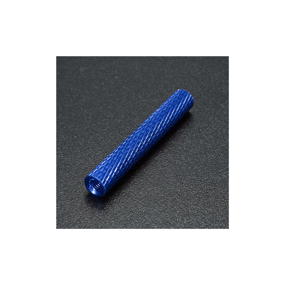 (Dark Blue) M3AS7 10Pcs M3 30mm Knurled Standoff Bolt Aluminum Alloy 6061 Anodized Spacer Multicolor