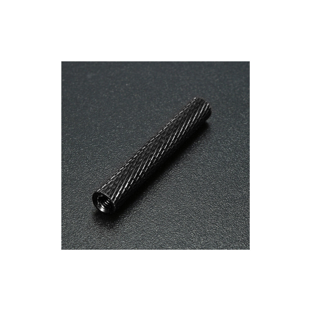 (Black) M3AS8 10Pcs M3 35mm Knurled Standoff Bolt Aluminum Alloy 6061 Anodized Spacer Multicolor