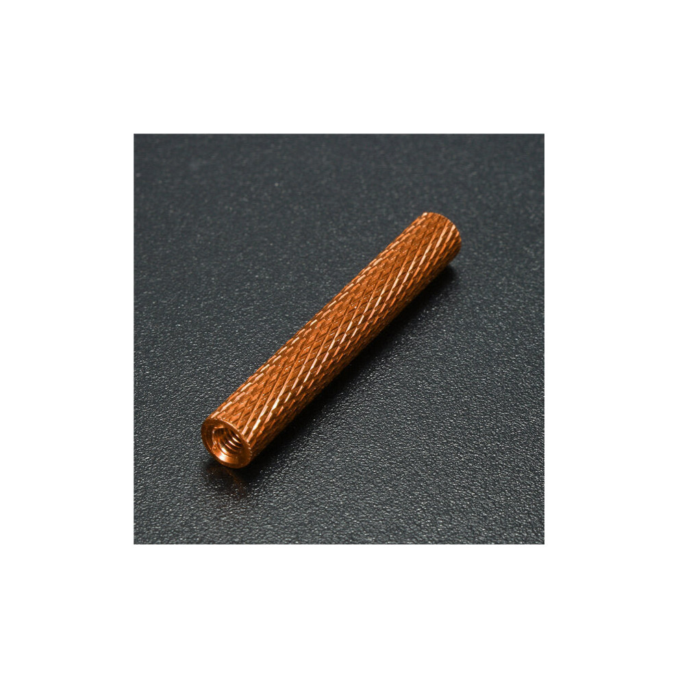 (Dark orange) M3AS8 10Pcs M3 35mm Knurled Standoff Bolt Aluminum Alloy 6061 Anodized Spacer Multicolor