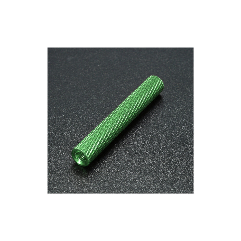 (Green) M3AS8 10Pcs M3 35mm Knurled Standoff Bolt Aluminum Alloy 6061 Anodized Spacer Multicolor