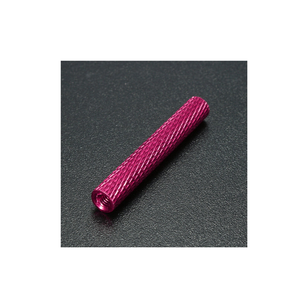 (Pink) M3AS8 10Pcs M3 35mm Knurled Standoff Bolt Aluminum Alloy 6061 Anodized Spacer Multicolor