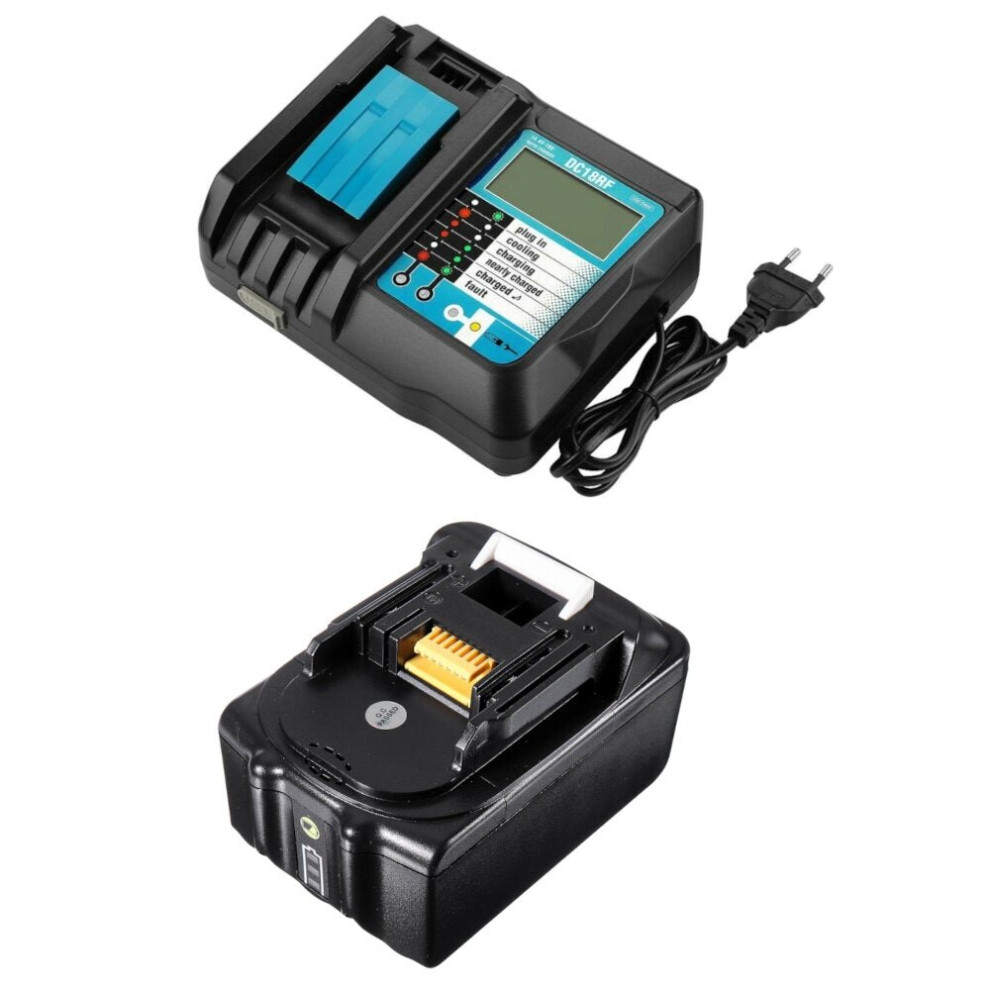 (AU Plug) Replacement Battery Charger 18V 4A LiIon Battery Replacement Power Tool Battery with LCD Display for Makita