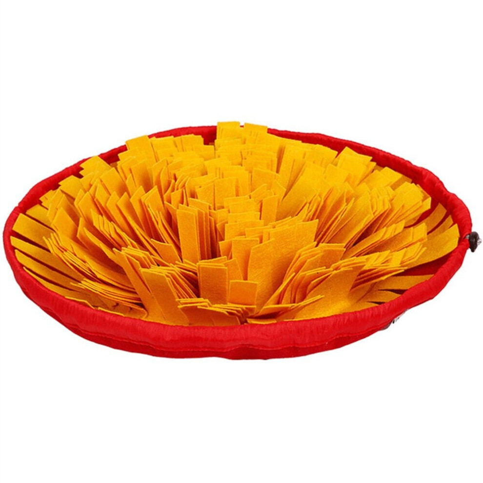 (Yellow) Dog Snuffle Mat Dog Training Pet Mat Encourages Natural Foraging Durable Dog Nosework Mat Skills