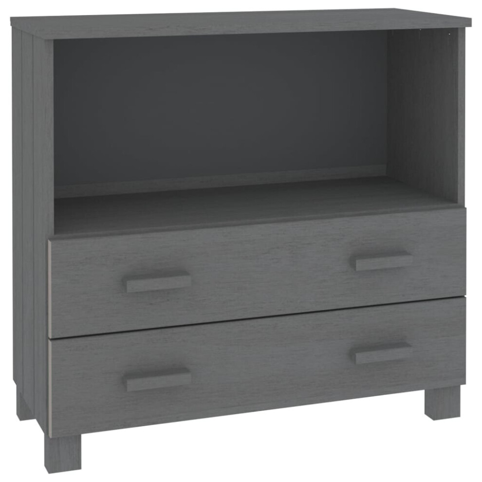 Vidaxl (Dark Grey) Sideboard Solid Wood Pine Wooden Side Cabinet Furniture Multi Colours