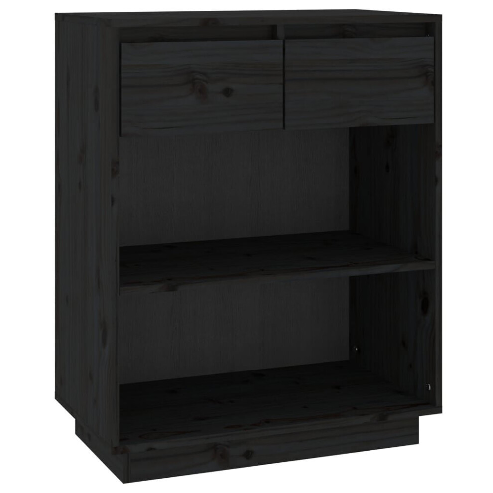 Vidaxl (Black) Solid Wood Pine Console Cabinet Sideboard Side Cabinet Multi Colours Black