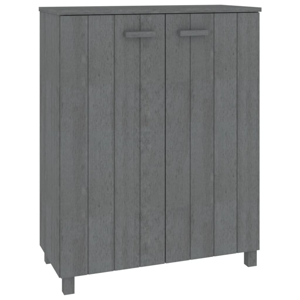 Vidaxl (Dark Grey) Shoe Cabinet Solid Wood Pine Shoe Organiser Unit Rack Multi Colours