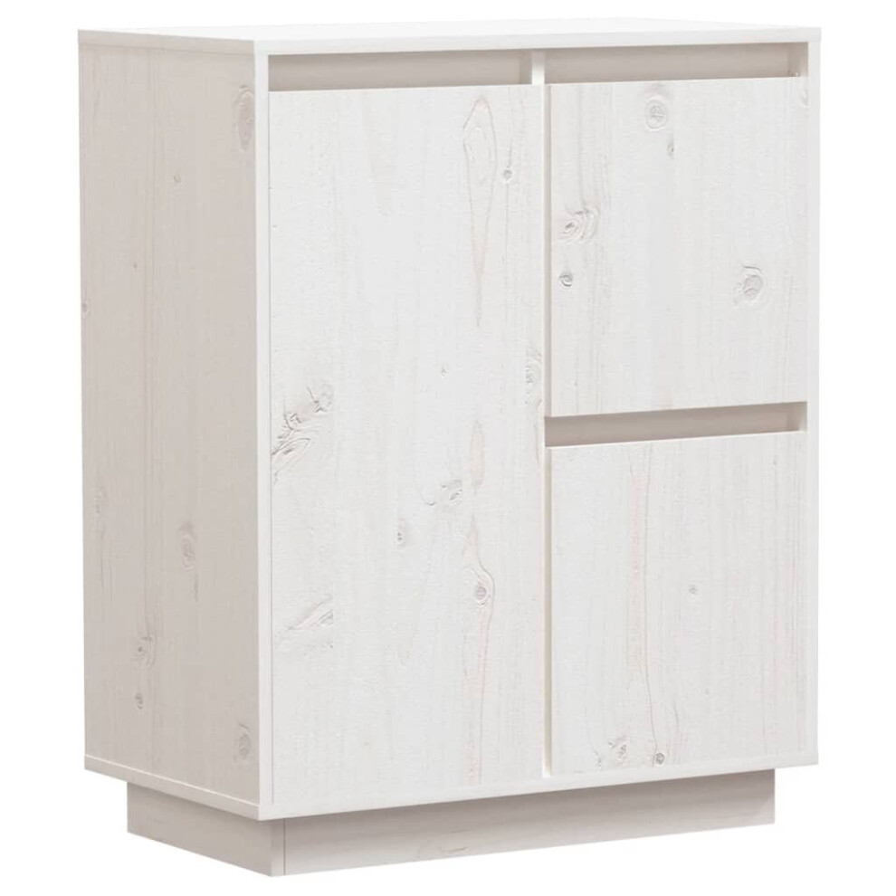 Vidaxl (White) Solid Wood Pine Sideboard Storage Side Cabinet Furniture Multi Colours
