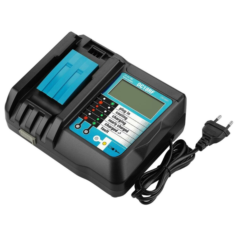 (Au Plug) 18V 3000Ma Dc18rf Replacement Battery Charger With Lcd Display For Makita Bl1815 Bl1820 Bl1830 Bl1840 Bl1850 Bl1860 Bl1430 Bl150 3654659304414