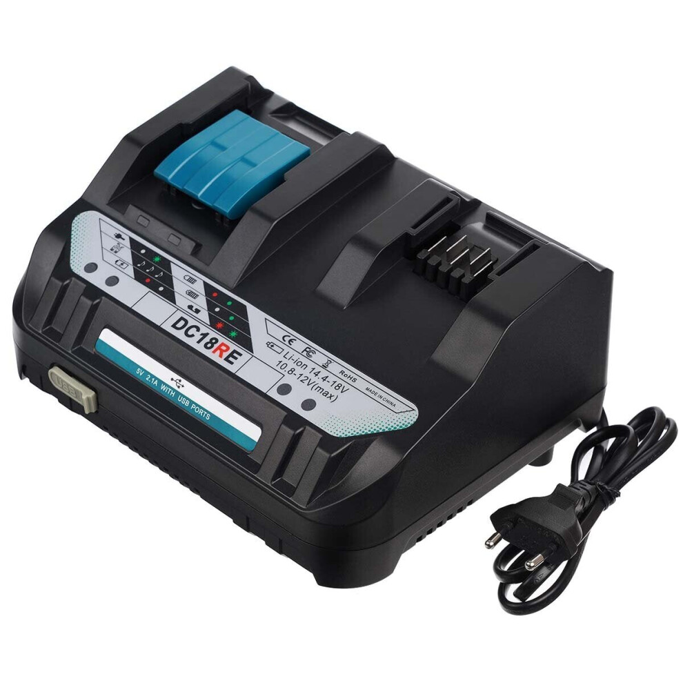 (UK Plug) Li-ion Battery Charger 5V 1.5A AU/EU/US/UK Plug Charging Current For Makita 14.4V-18V BL1830 BL1430 Power Tool Battery