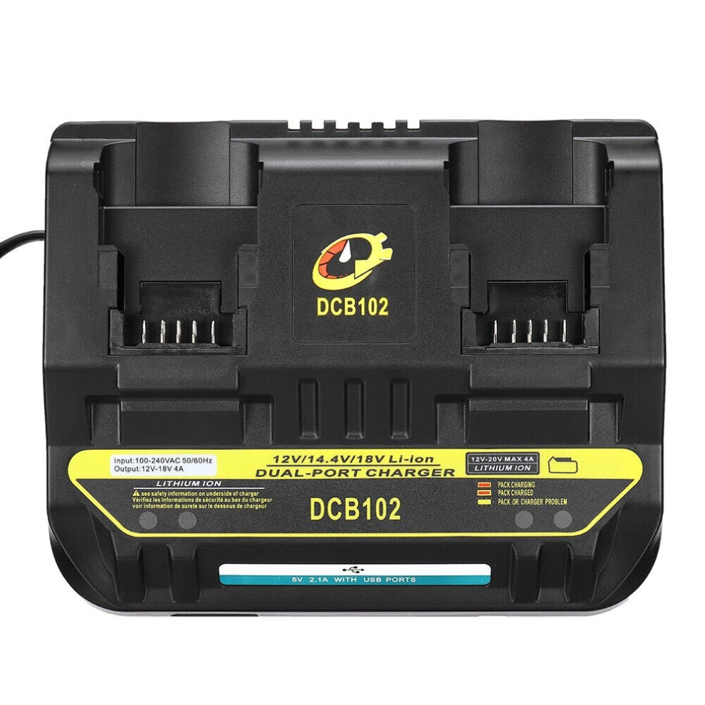 (EU Plug) Li-ion Battery Charger DC 3A AU/EU/US/UK Plug Charging Current For Dewalt 14.4V-18V Li-ion Battery Power Tool Battery