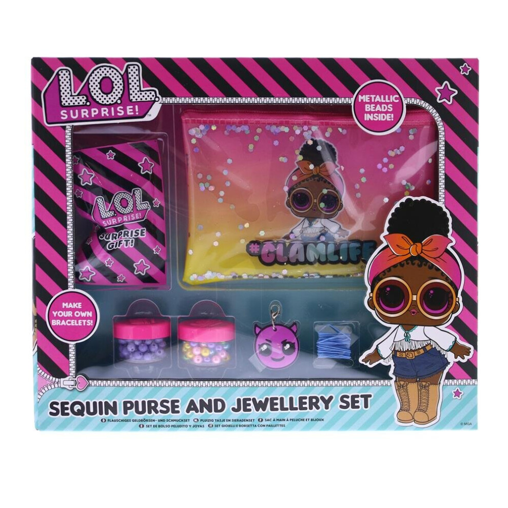 LOL Surprise Sequin Purse and Jewellery Set Jewellery Making Kit Glam Life