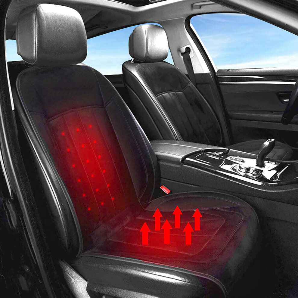 Luxury Heated Car Seat Cushion Heater Aftermarket Universal Fit 12V Cold Winter