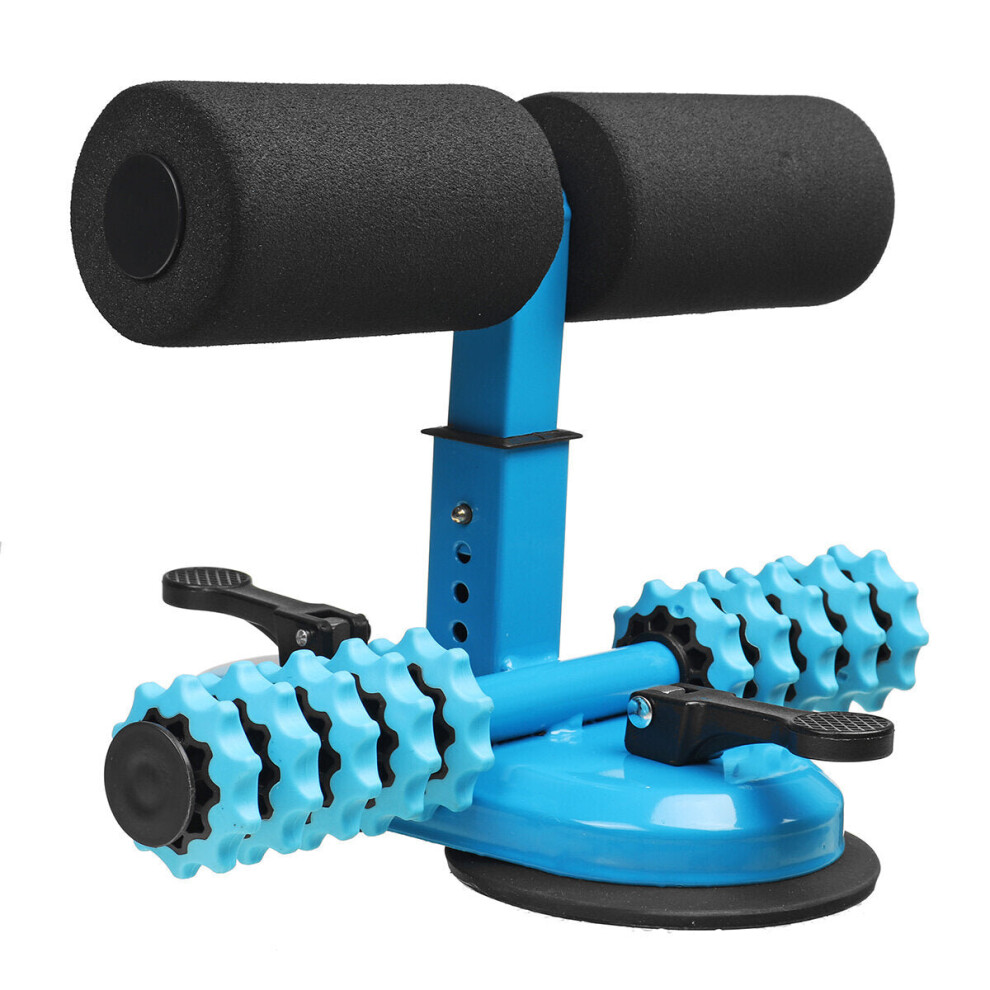 (Blue) Adjustable Massage Sit Up Bars Abdominal Core Workout Strength Training Sit up Assist Equipment Home Gym Exercise Tools