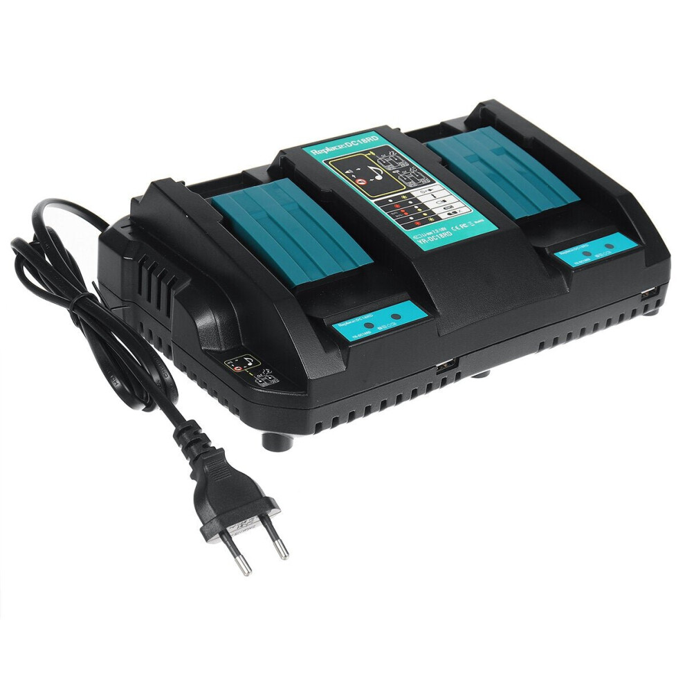 (AU Plug) 18-14V Battery Charger For Makita USB Charger Fast Rapid Dual Twin Port