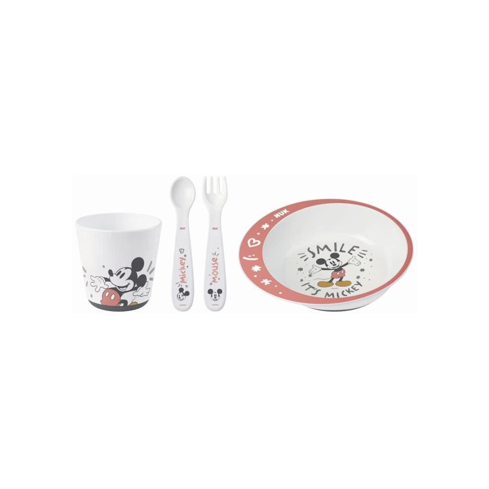 NUK Mickey Microwavable Crockery Set - Plate + Cutlery + Tumbler