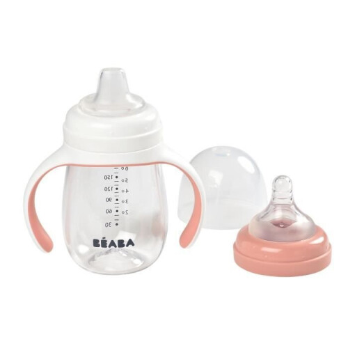 BEABA BEABA 2 in 1 learning bottle 210 ml - old pink