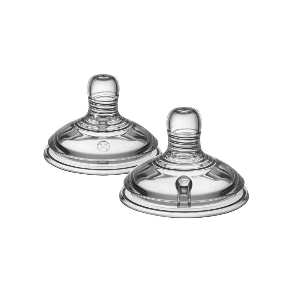 Tommee Tippee - Closer to Nature Bottle Teats - Mimicking Maternal Breast with Anti-Colic Valve - Variable Flow - Pack of 2