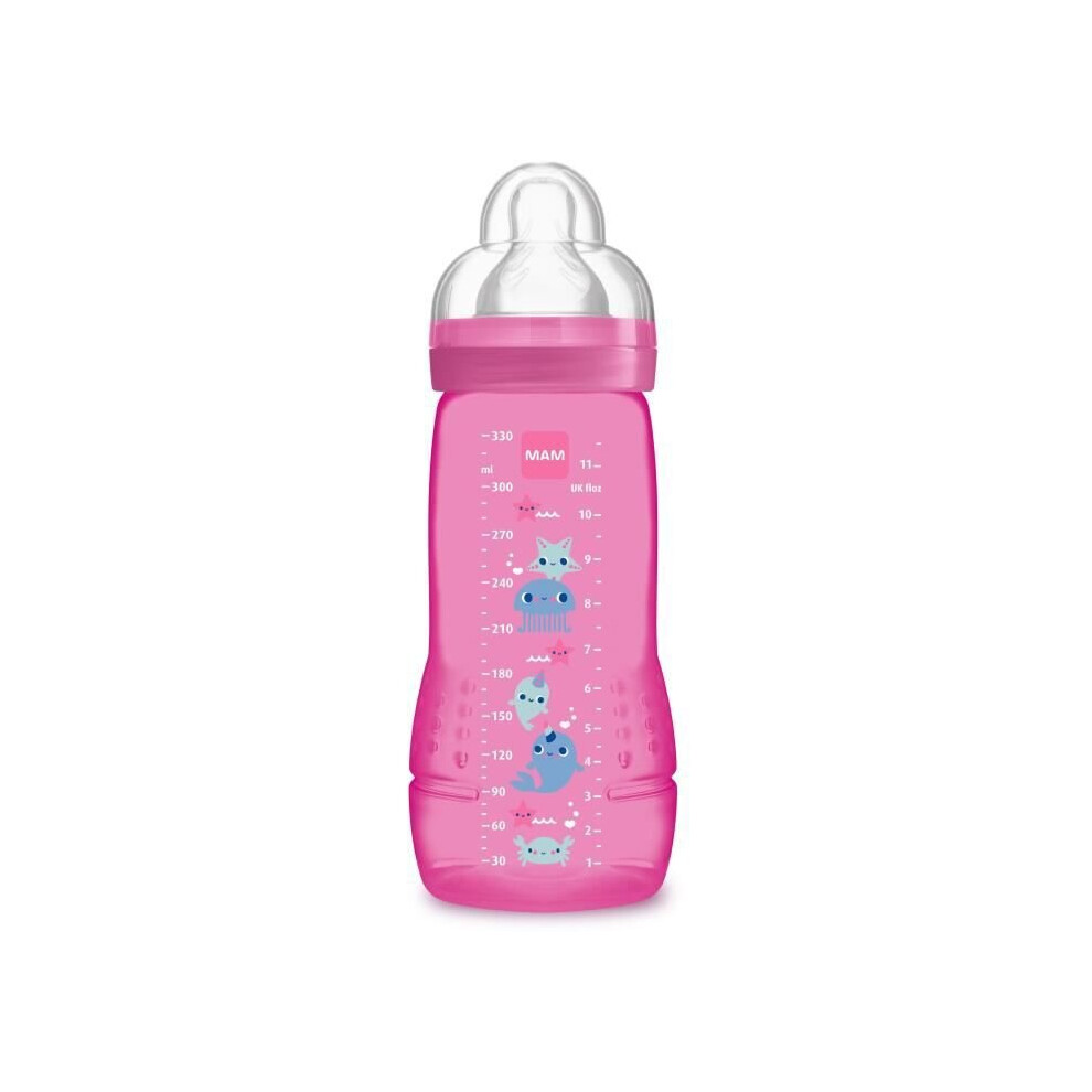 MAM Bottle Easy Active 2nd Age Colored 330ml Girl Teat Flow X