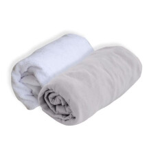 Lençol DOMIVA + Protetor de colchão liso - 100% Algodão - Tratado Higienizado - Pérola - 60 x 120 cm