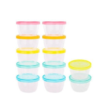 Badabulle Set di 12 badabowls - Contenitori per alimenti graduati 250ml - Superficie riscrivibile