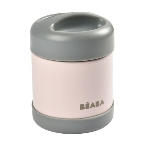 BEABA Béaba Bewaarpot Inox Isotherm Grijs Roze 300ml 1