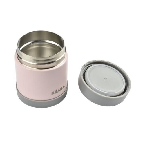 BEABA Béaba Bewaarpot Inox Isotherm Grijs Roze 300ml 2