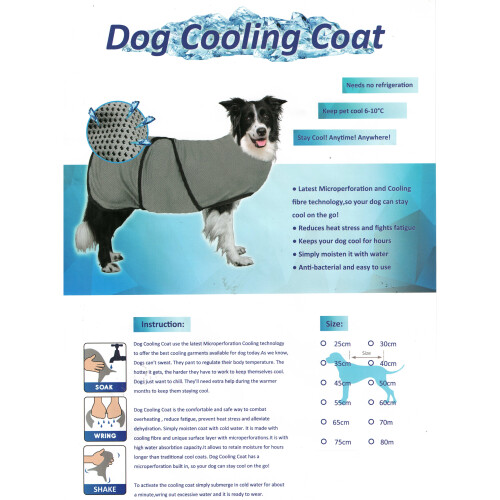 (70CM) Pet Dog Cooling Vest (Coat Cool Jacket Summer) 1