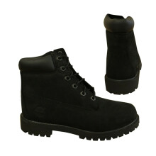 (6.5 (Adults')) Timberland 6 Inch Classic Lace Up Youths Juniors Leather Black Boots 12907 X4A