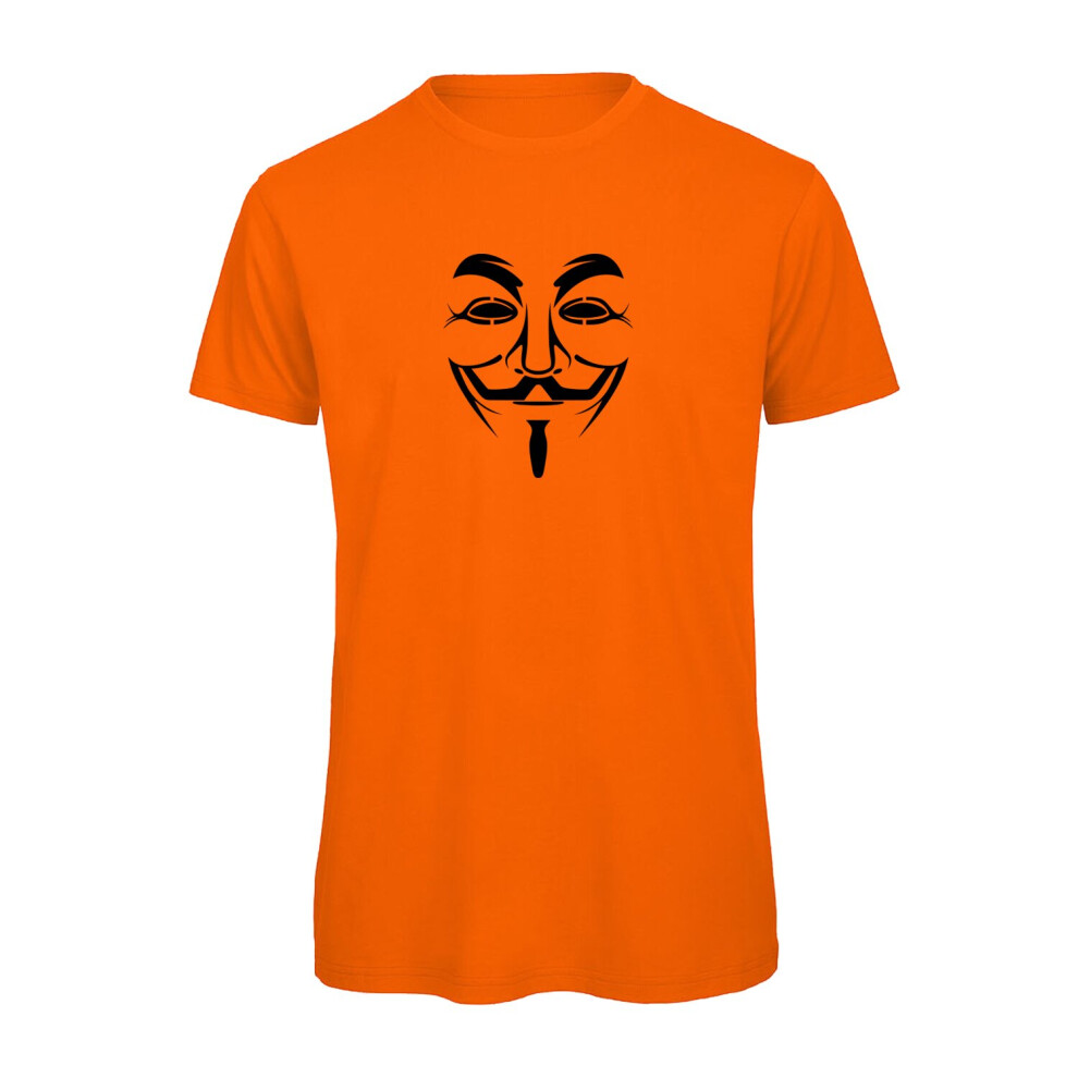 (Orange, XL) Guy Fawks V For Vendetta Graphic 100% Organic Very High Quality T-shirt, Gift Boxed  Perfect Christmas, Birthday Gift-image-OPC-P9NDQ8Z-NEW