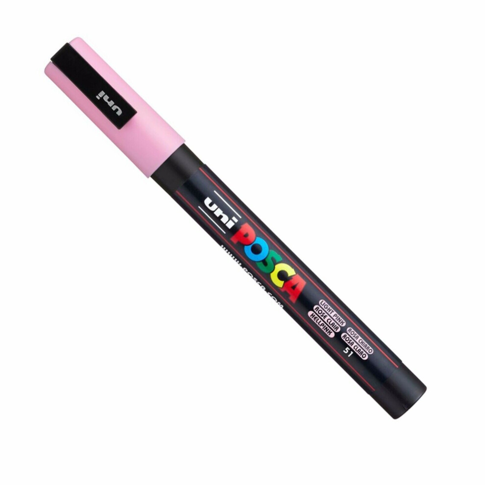 Uni-Ball 186519 - Marcatore Posca Con Punta Tonda Fine, Rosa Chiaro-image