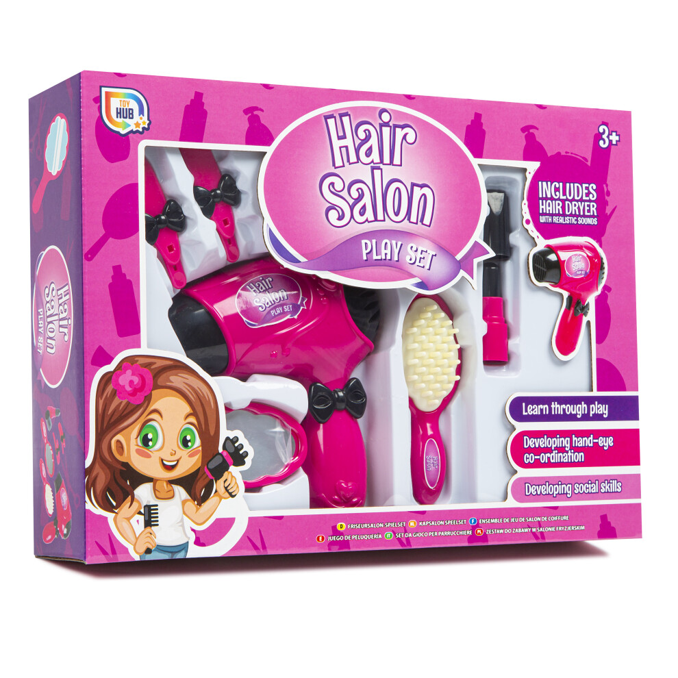 Hair Salon Play Set Working Hair Dryer Stylist Hairdresser Learn Through Play