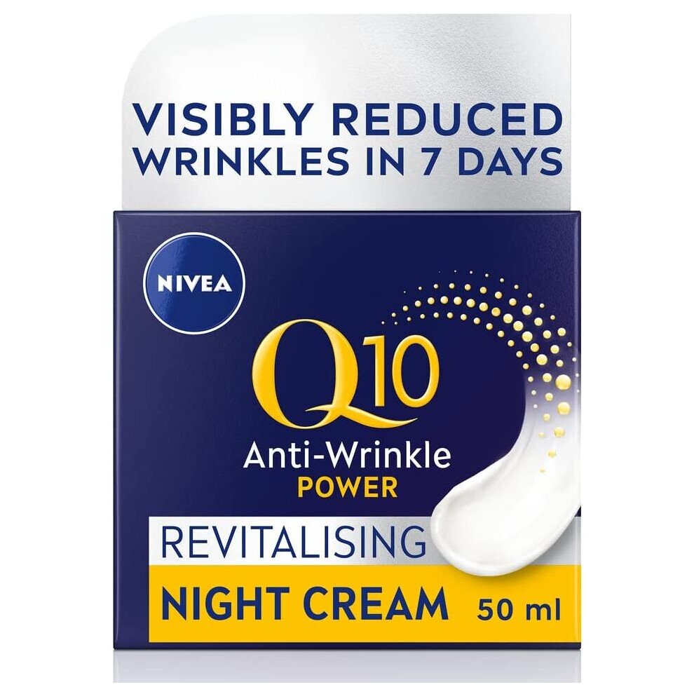 Nivea Cream Q10 Anti-Wrinkle Power Revitalising Night (50Ml), Anti-Wrinkle Face With Skin Identical Q10 And Creatine