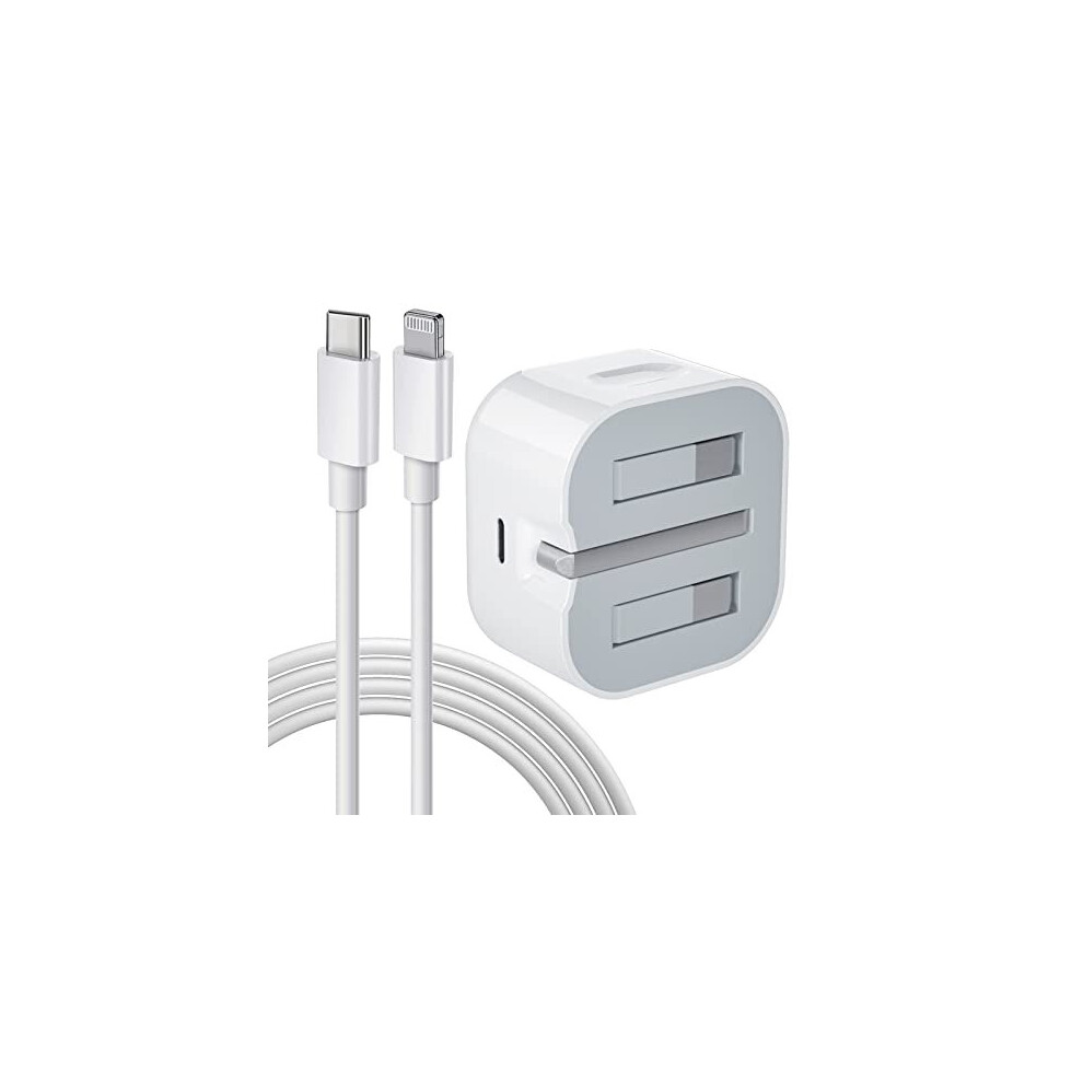 iPhone Charger Cable and Plug, iPhone Fast Charger 20W PD 3.0 USB C Wall Charger Plug with 1M iPhone Fast Charging Cable USB C Fast Charger Compa