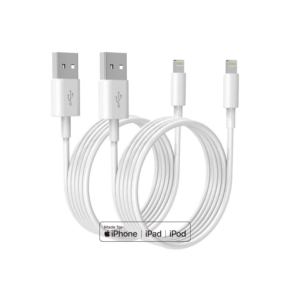 iPhone Charger Cable,PEAPOLET [Apple MFi Certified] Lightning Cables 2 Pack USB-A to Lightning Apple Long iPhone Cable Fast Charging for iPhone 1