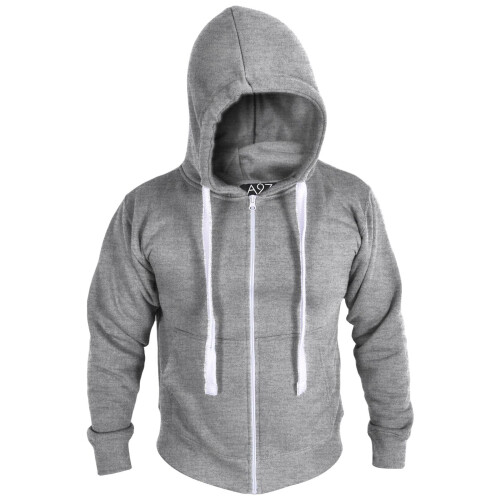 (3XL, Grey) Mens High Visibilty Pullover Safety Zipper S-4XL 1