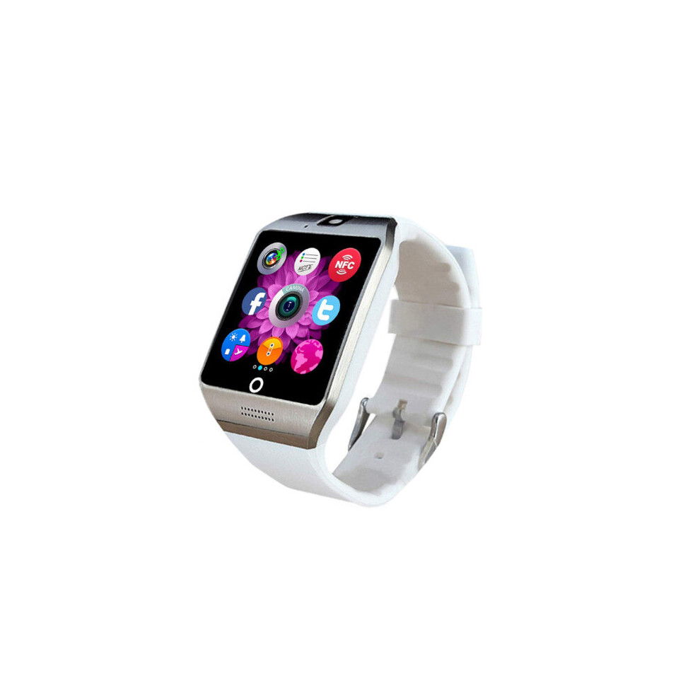 Smart Watch With Camera Q18 Bluetooth Smartwatch Sim Card Slot Fitness Activity Tracker Sport For Android Smartphones White