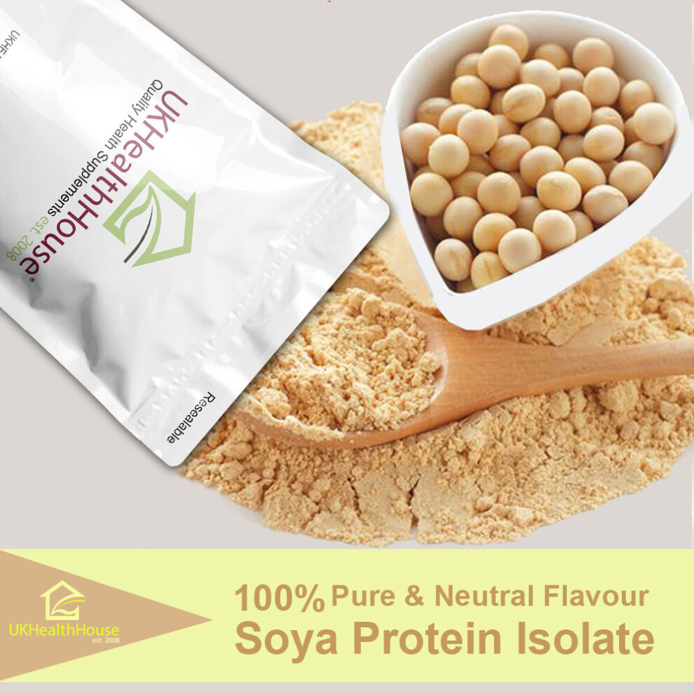 (Pure Vegan - Soy Protein Isolate Soya 90% Vegetarian - Lactose Free - 1kg Powder) Pure Vegan - Soy Protein Isolate Soya 90% Vegetarian - Lactose Free