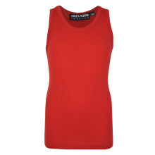 (3-4 Years, Red) Girls Red Ribbed Vest Top 100% Cotton T Shirt