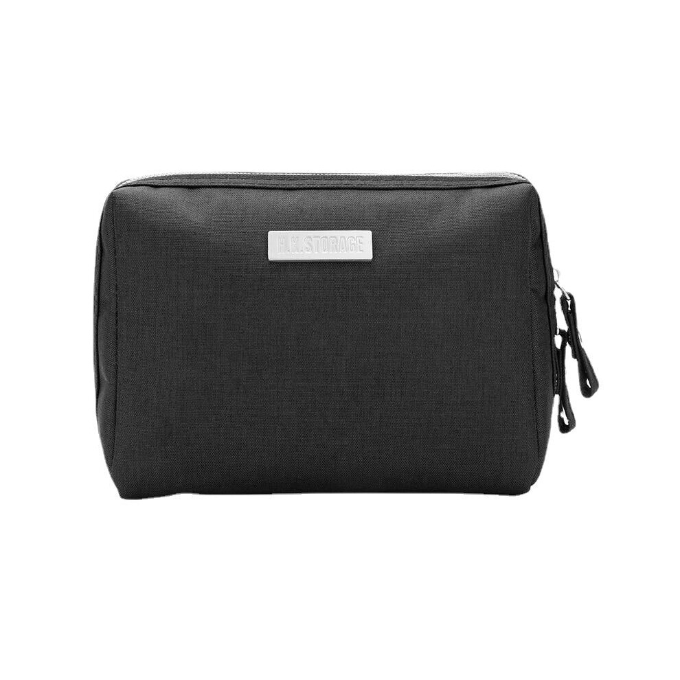 (Black) Portable Waterproof Cosmetic Wash Bag Women Make Up Storage Travel Toiletry Pouch Organizer