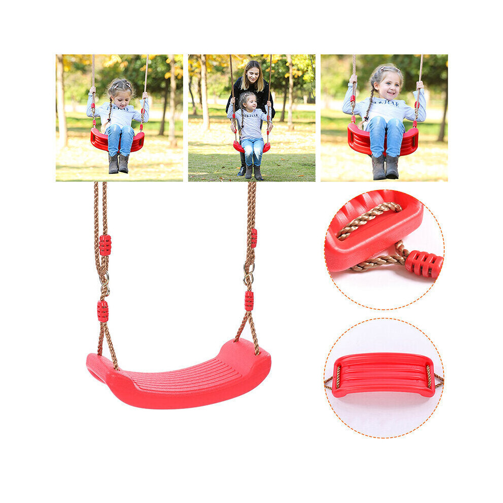 (Red) Outdoor Indoor Child Swing Children Adjustable Rope Soft Swing Garden Backyard Hammock Chair Max Load 200kg