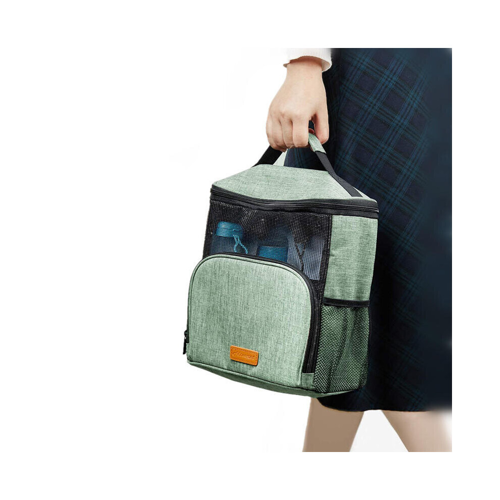 (Green) 600D Polyester Waterproof Wash Bag Hanging Make Up Cosmetic Pouch Folding Storage Bag