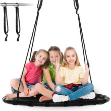 (M) 60/110cm Kids Garden Swing Round Mesh Swing Adjustable Multi-child Hammock Hang Chair Outdoor Travel