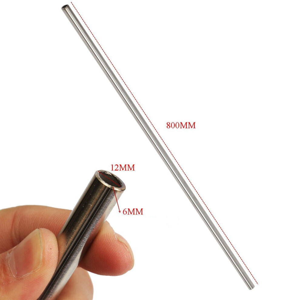 (600mm) OD12mm x ID6mm Stainless Steel Capillary Tube Pipe Length 250/500/600/800mm