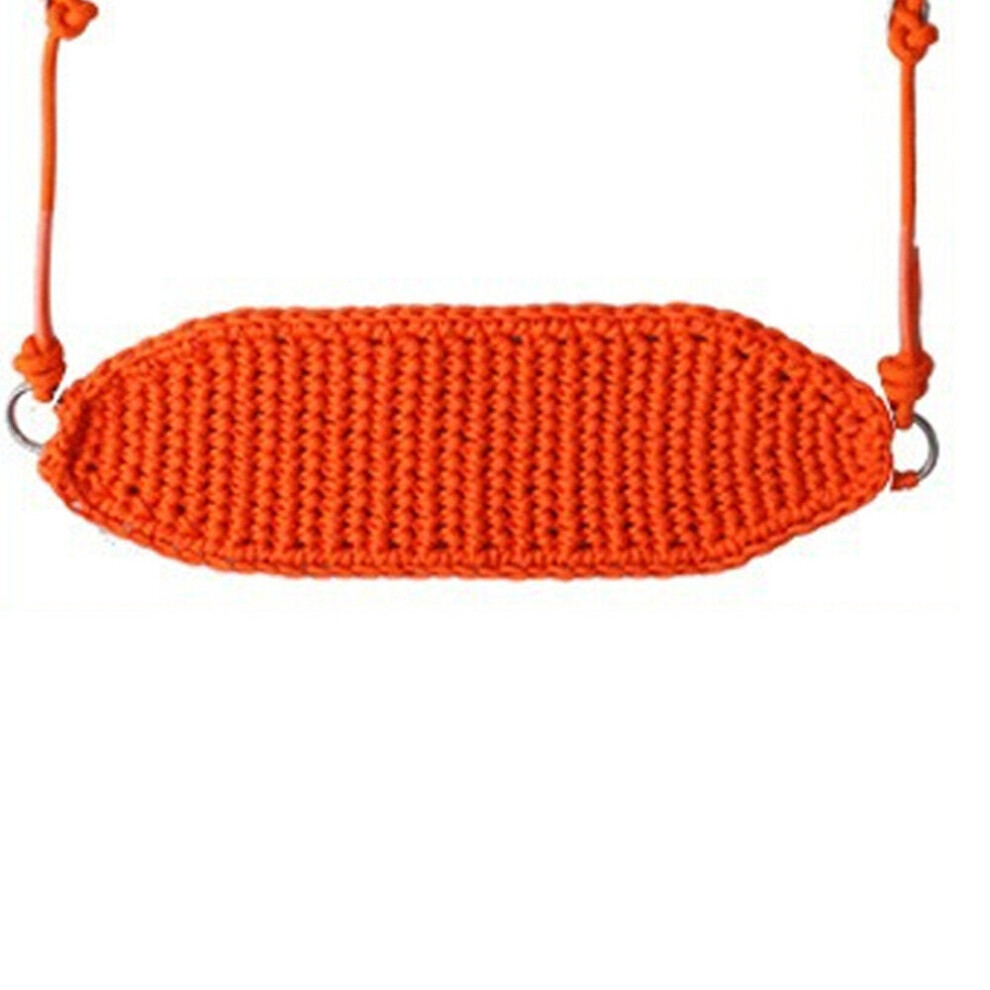 (Orange) Baby Weaving Swing Net Chair Hang Hammock Chair Indoor Outdoor Kids Swing Outdoor Indoor Max Load 200kg