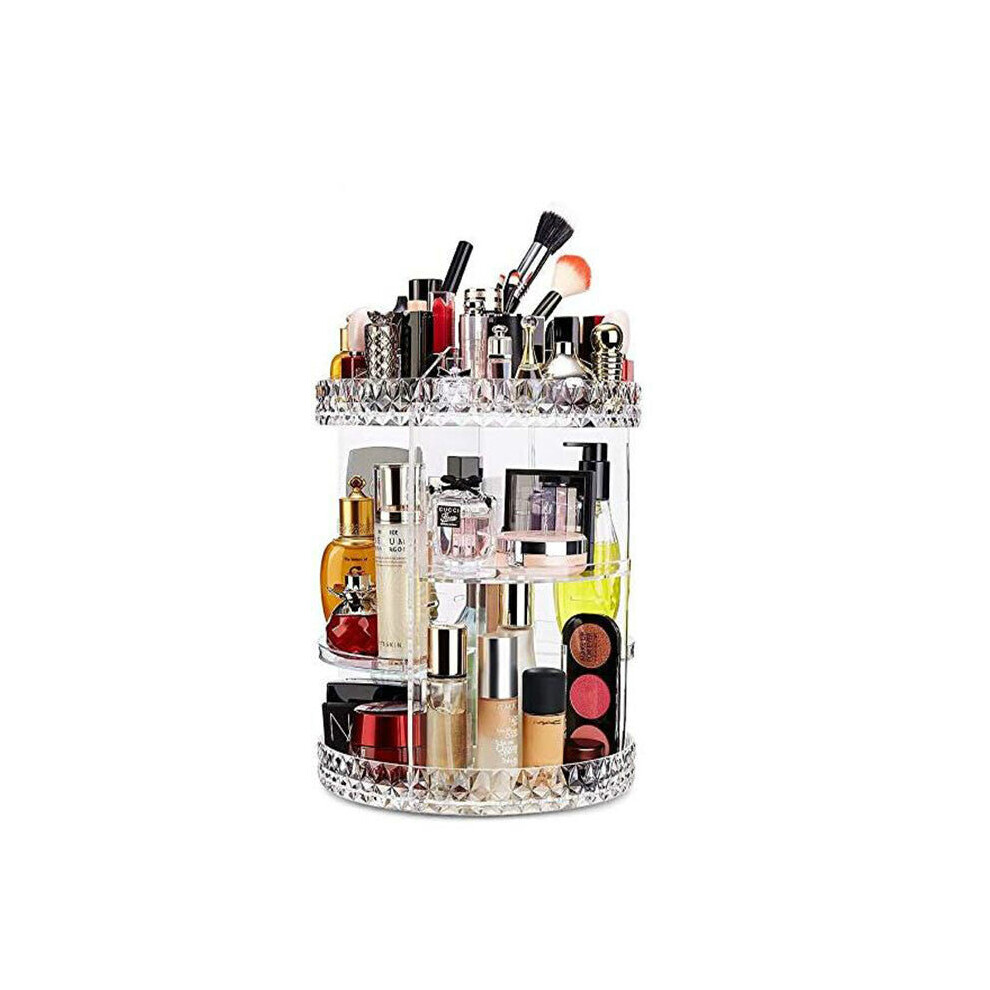 (DiaMond) Plastic Cosmetic Storage Box, Rotating Organizer