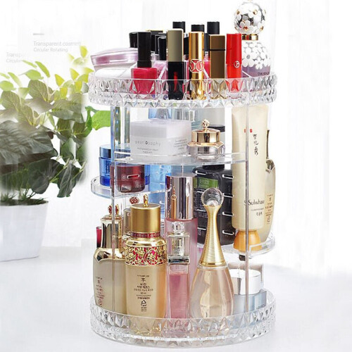 (DiaMond) Plastic Cosmetic Storage Box, Rotating Organizer 2