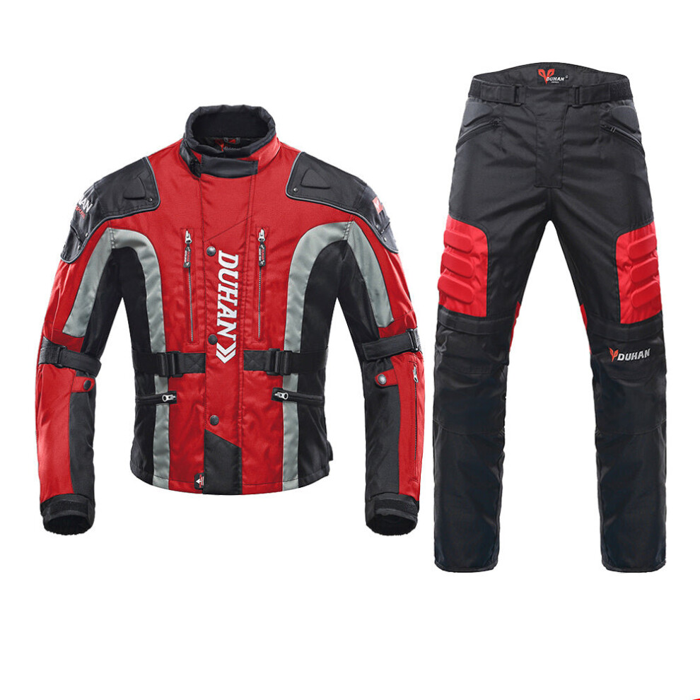 (Red, XL) Cold Proof Motorcycle Protective Gear Set